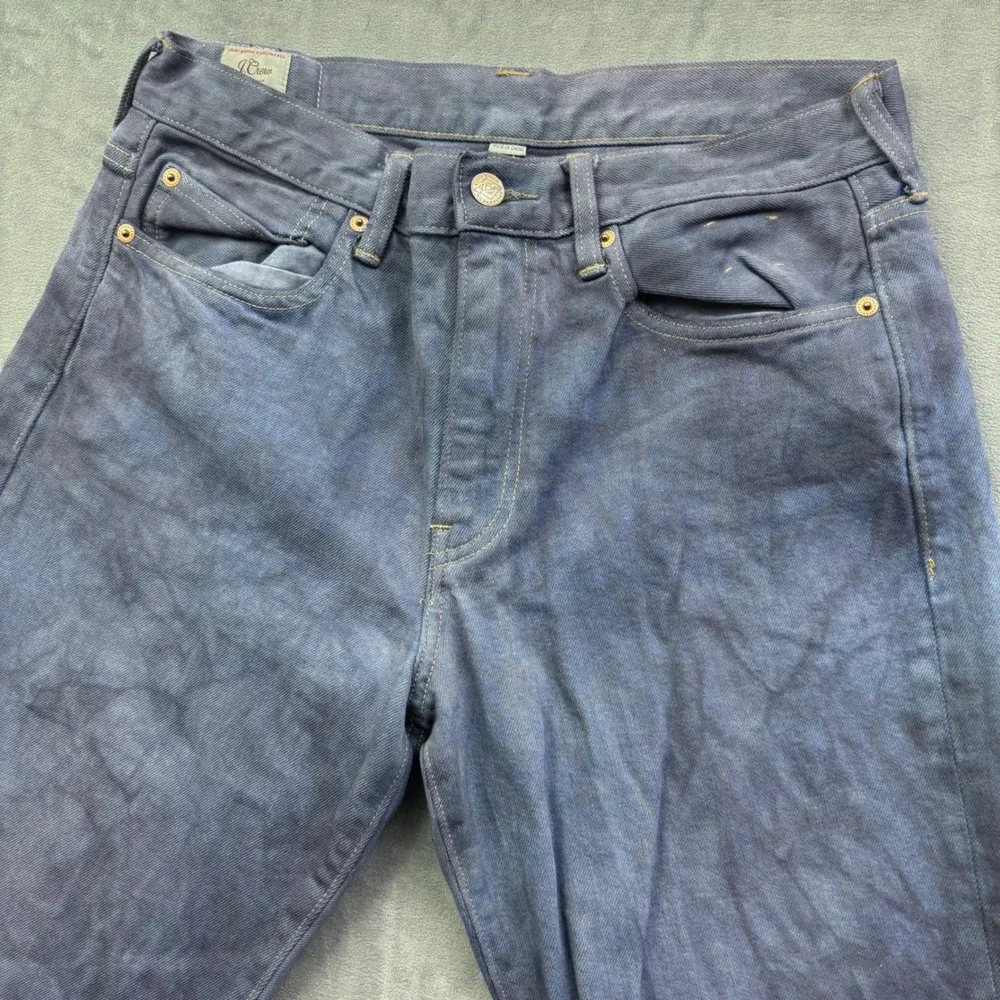 J.Crew 770 Straight Fit Jeans Indigo Marbled Wash 31x32 Every Stitch Considered